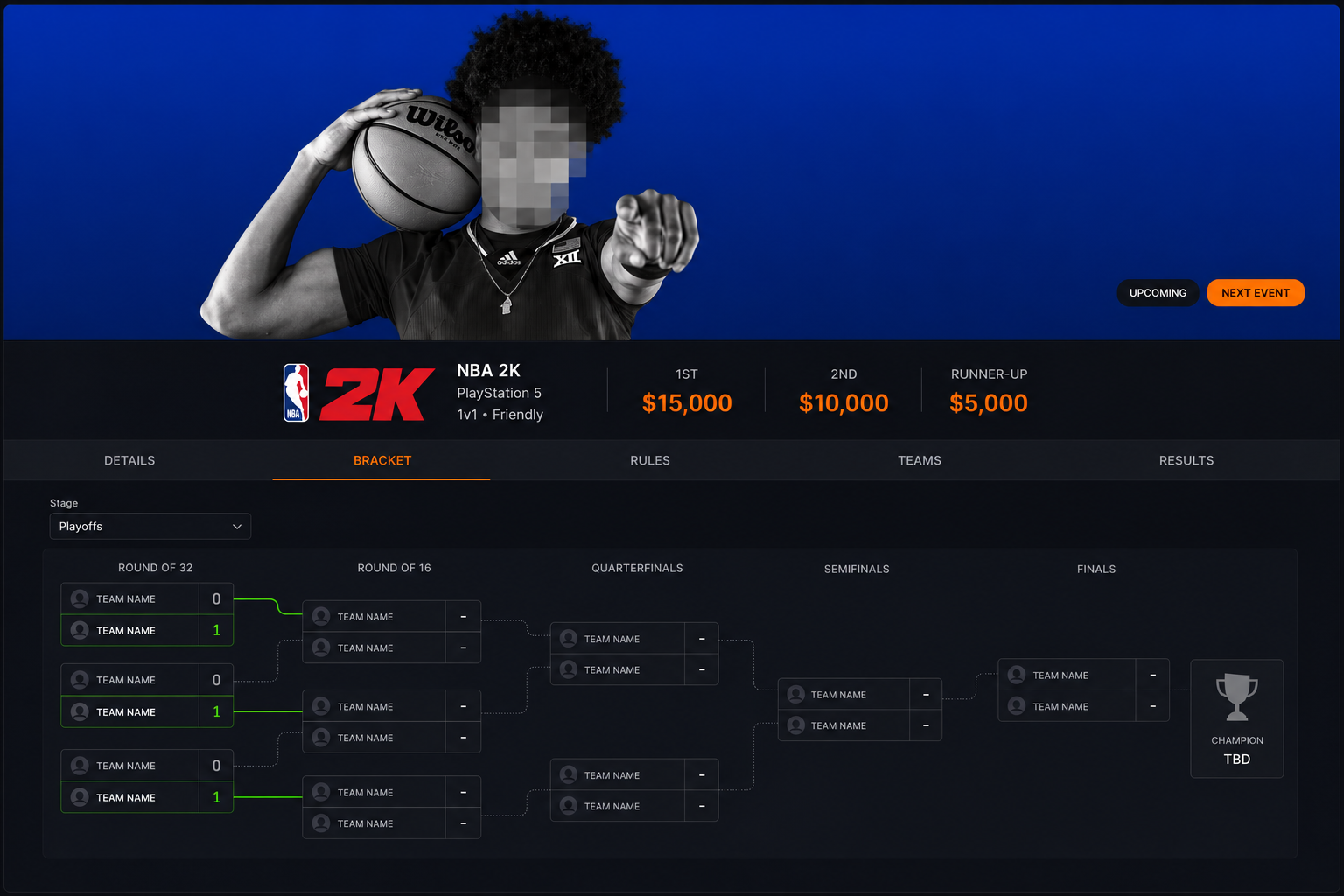 Competitive gaming platform product interface